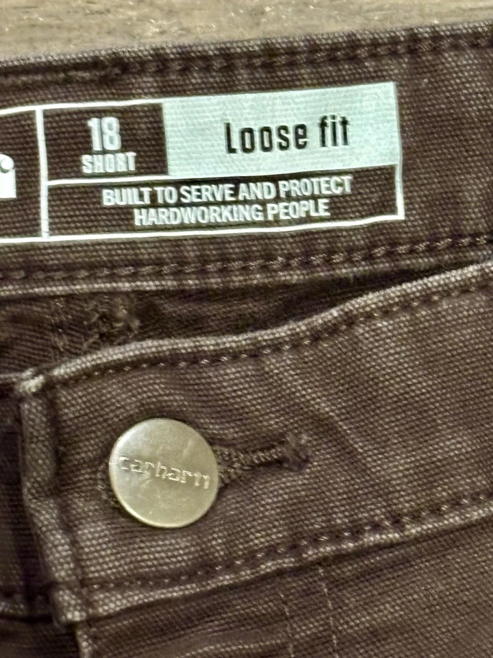 Carhartt Pants Womens 18 Short Brown Rugged Flex Loose Fit Canvas Work Utility - Image 4 of 4