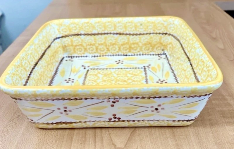 temptations bakeware presentable ovenware old world yellow Tara baking dish