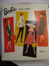 Vintage 1961 Mattel Barbie Doll White Vinyl Ponytail Doll Carrying Case