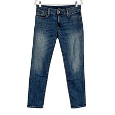 Polo Ralph Lauren Medium Wash Denim Cotton Stretch Skinny Crop Jeans Sz 27