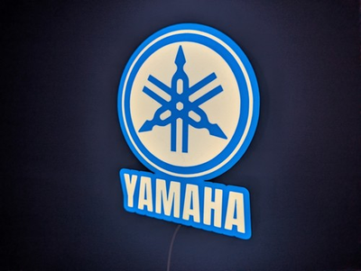 #ad Yamaha LED Lightbox Sign Motorcycle Garage Wall Art Decor Blue White NEW $34.99