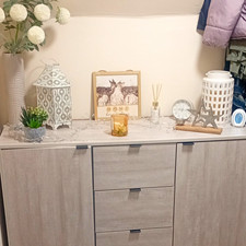 Grey Wood Effect Freestanding Chest of Drawers, 3 Drawers, Rectangular