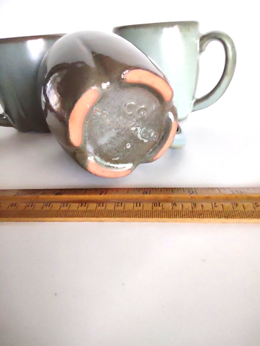 Set Of 3 Vintage Frankoma Woodland Moss Mugs Cups - Picture 5 of 5