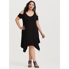Torrid Dress Plus Size Dress Midi Dress Cold Shoulder Dress Handkerchief Dress 2