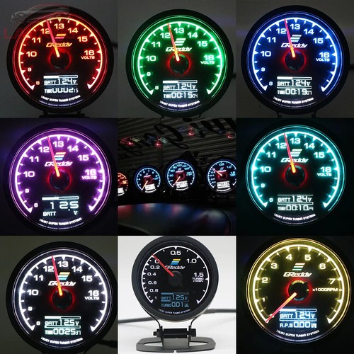 7 Colors LCD Digital Display Turbo Boost Water Temp Volt Oil Press Racing Meter - Picture 5 of 27