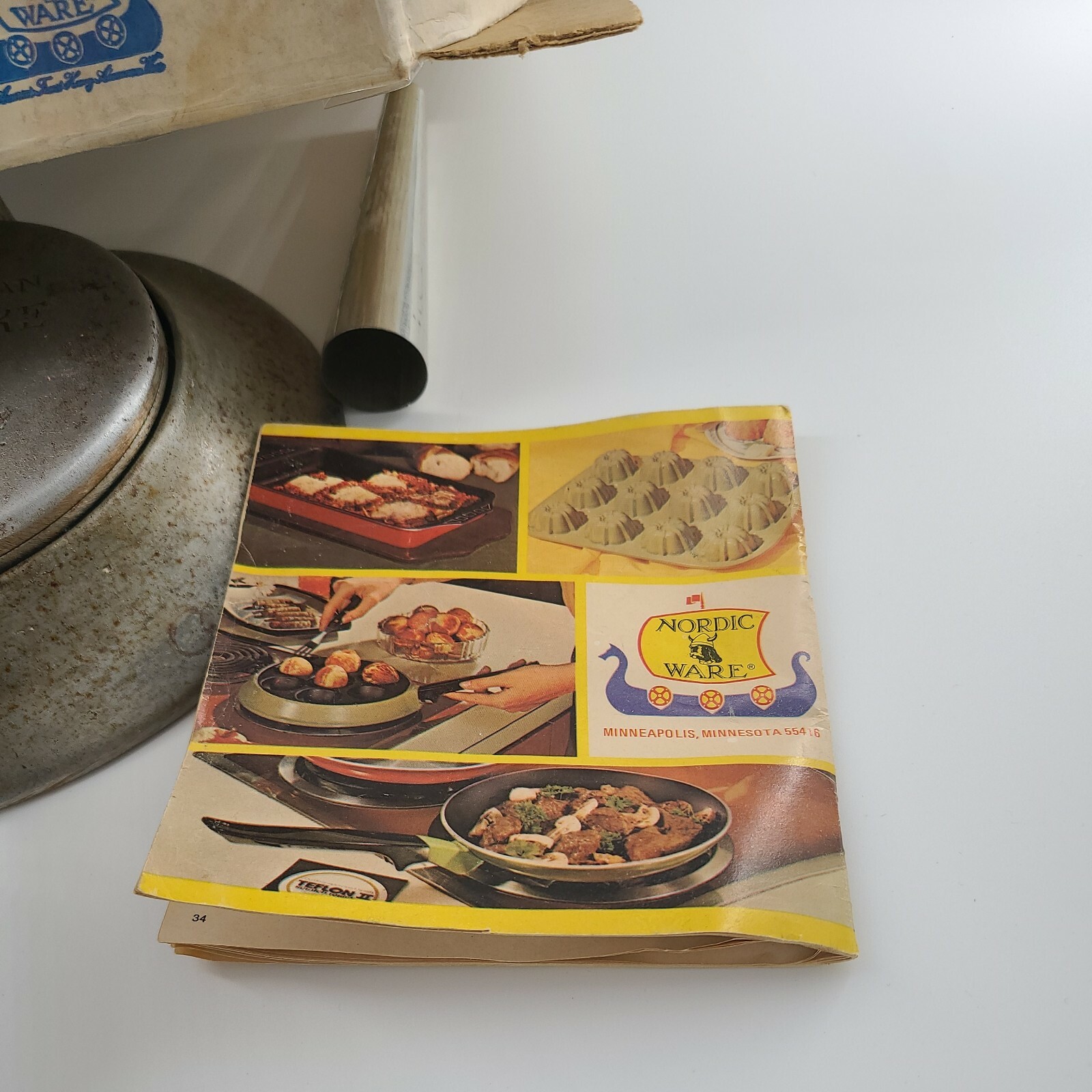 Nordic Ware Krumkake Iron Cast Aluminum Original Box Recipe Book Metal