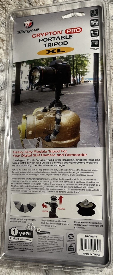 TRIPOD-TARGUS GRYPTON PRO PORTABLE XL For Digital Cameras & Camcorders BOXED - Image 2 of 2