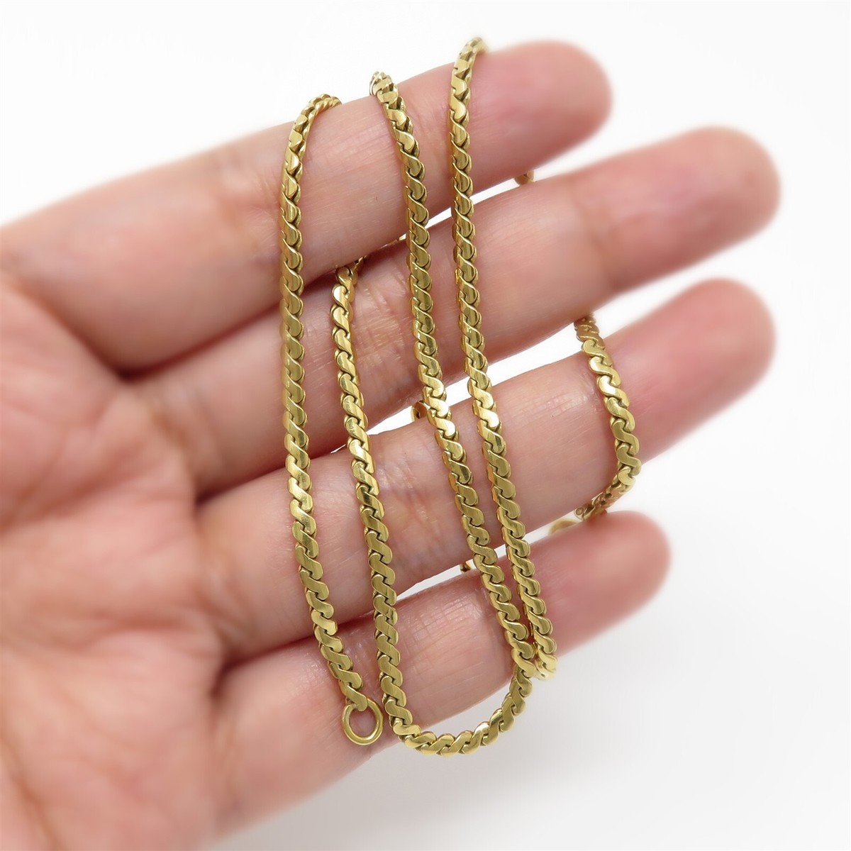 NYJEWEL 18k Yellow Gold 3mm Wide Serpentine S Link Chain NYJEWEL 18k Yellow Gold 3mm Wide Serpentine S Link Chain