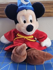 Disney Parks Walt Disney World Sorcerer Mickey Mouse Bean Bag Plush 12''