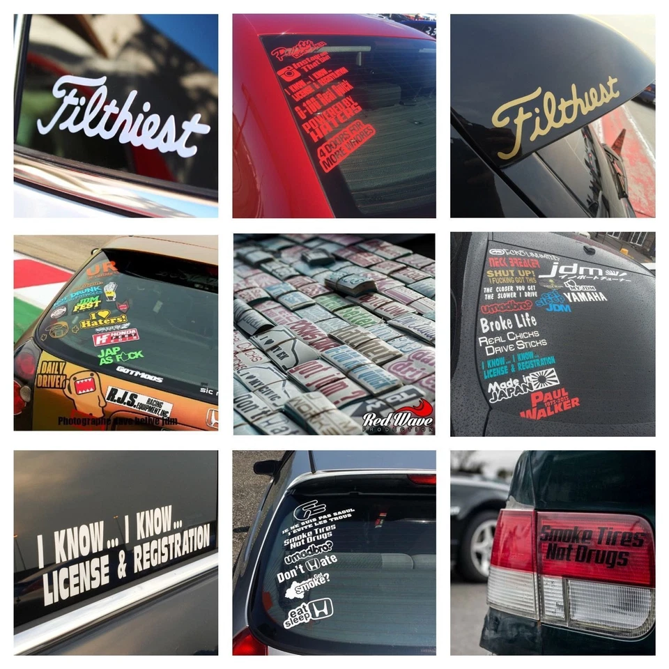 STICKER DECAL 6 PACK LOT TUNER TURBO DOMO DRIFT LOW FUNNY EURO JDM BOOST  - Image 2 of 3