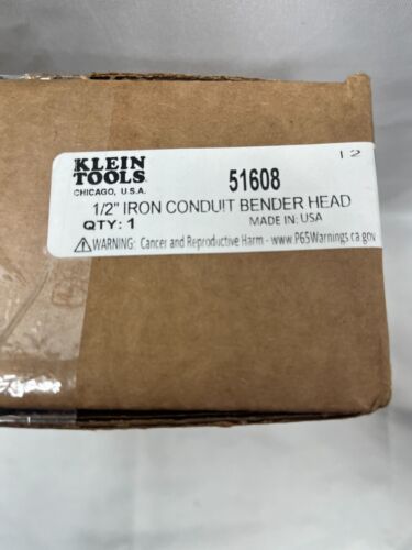 Klein Tools 51608 1/2 Zoll Eisenleitung Biegekopf - Neu im Karton - Bild 2 von 4
