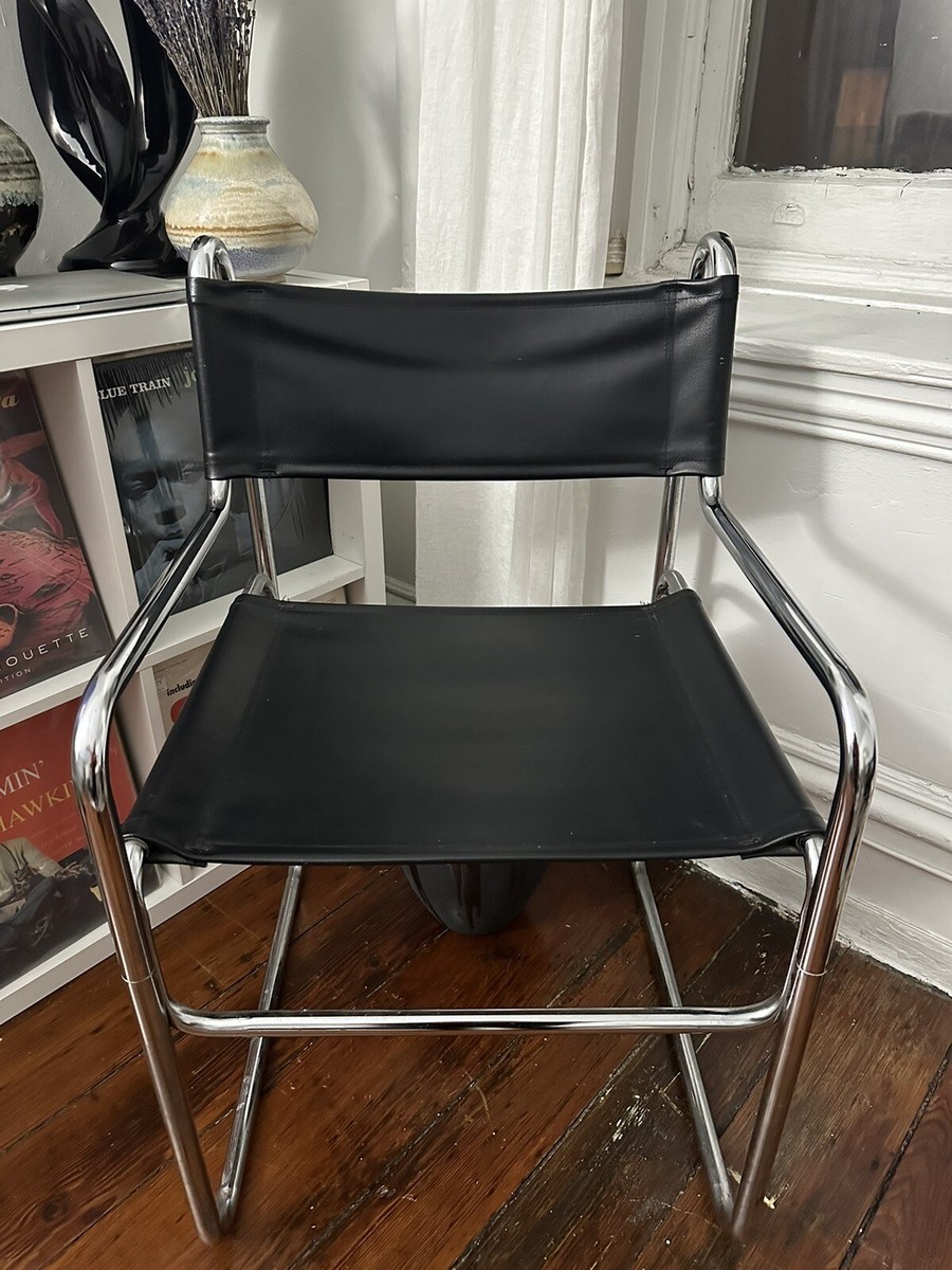 1960s Cosco Bauhaus Vintage Mid Century Tubular Chrome Black Chair