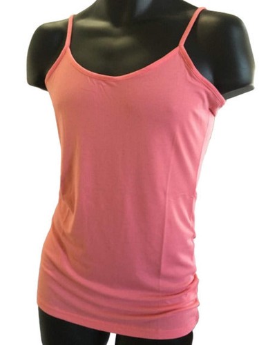 CAMISOLE TOP Long Cami Top Womens Singlet Summer Casual Wear Basic Tank Shirt - Picture 40 of 49