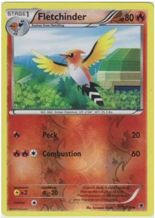 Pokemon -  Fletchinder - 9/119 - Reverse Holo - Phantom Forces  - NM/M - NEW