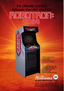 Robotron 2084 Foldout Williams Video Arcade Flyer / Brochure / Ad - Excellent