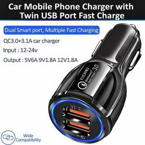 Fast Car Charger Usb Dual Universal Charging Qc 3 0 Cars Socket