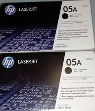 2 New Genuine OEM OPEN BOX HP 05A Toner Cartridges Black Boxes CE505A SEALED BAG
