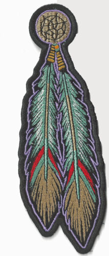 TRIBAL FEATHERS -  IRON ON PATCH - Picture 1 of 1