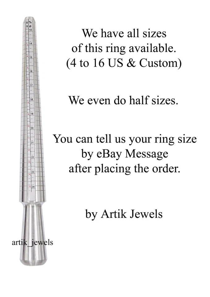 Ojo de tigre natural con anillo de plata enchapado en oro blanco de 14K para hombre #1602 Foto 3 de 4