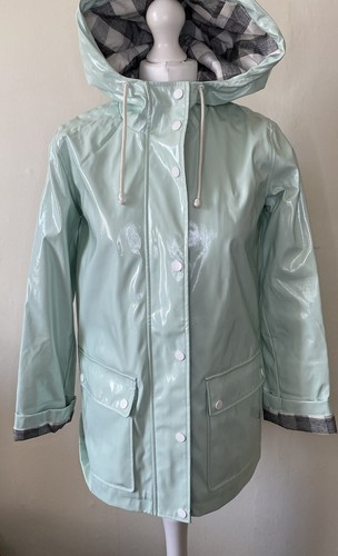 Topshop Mint Green Vinyl Raincoat Size 