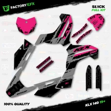 Gray & Pink Slick Racing Graphics Kit fits 19-24 Kawasaki KLX140 KLX 140 Decal
