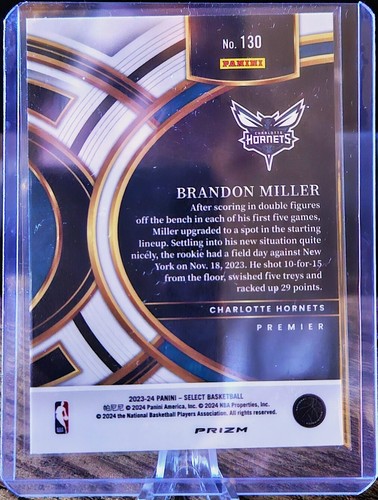 Brandon Miller Select green premier rookie card 🏀 - Zdjęcie 2 z 2