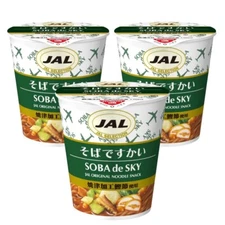 JAL SELECTION Soba de Tsukai 34g x 3   Cup Noodles -Soba-
