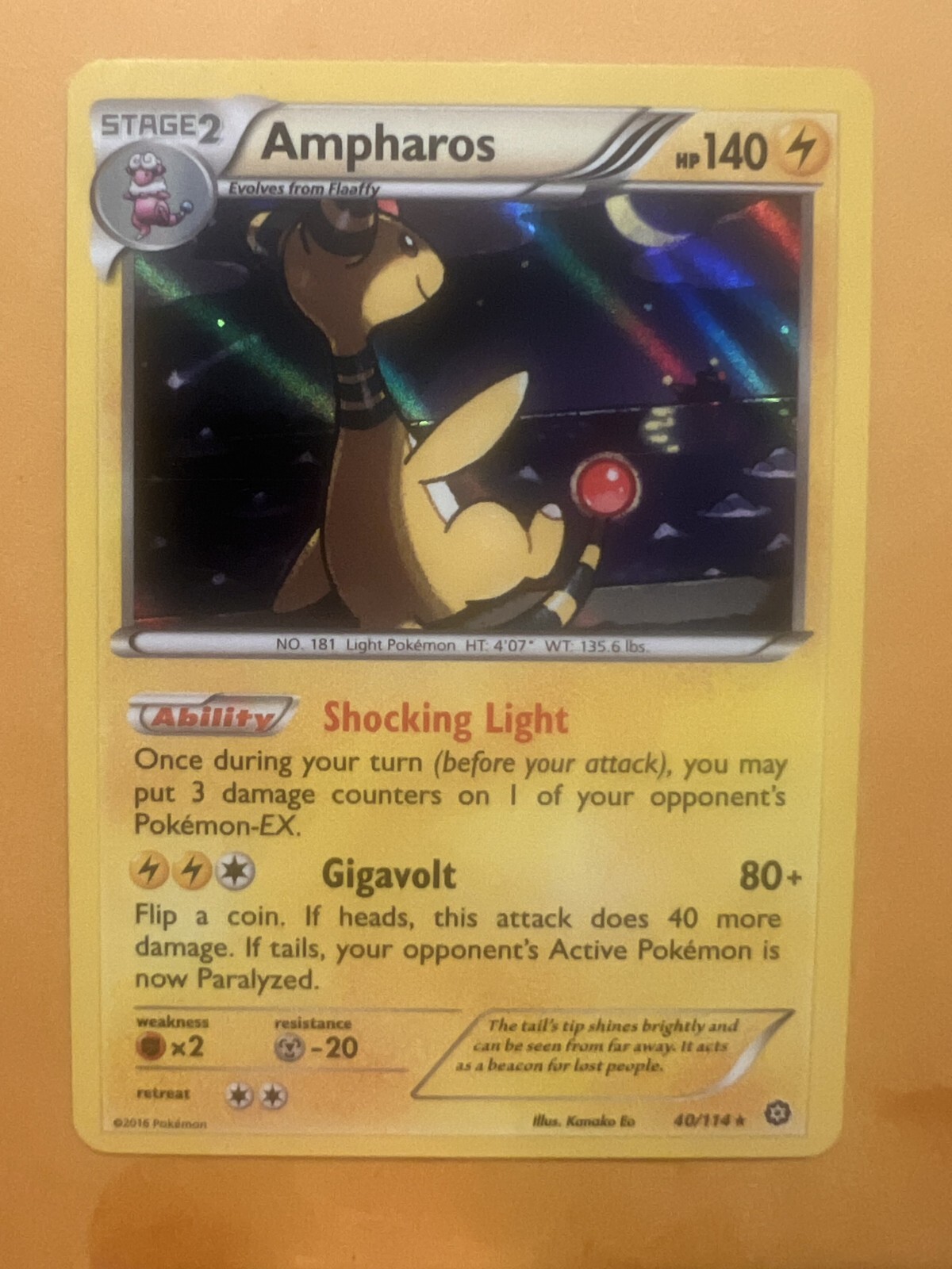 Pokémon TCG Ampharos Steam Siege 40/114 NM