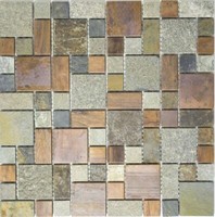 Mosaik Kombination Stein/Kupfer Mix KüChenwand KüChe Wc 47-595 | 10 Mosaikmatten