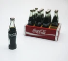 12 Vintage Miniature Coca-Cola Soda 3” Glass Bottles in Wood Coke Crate mint