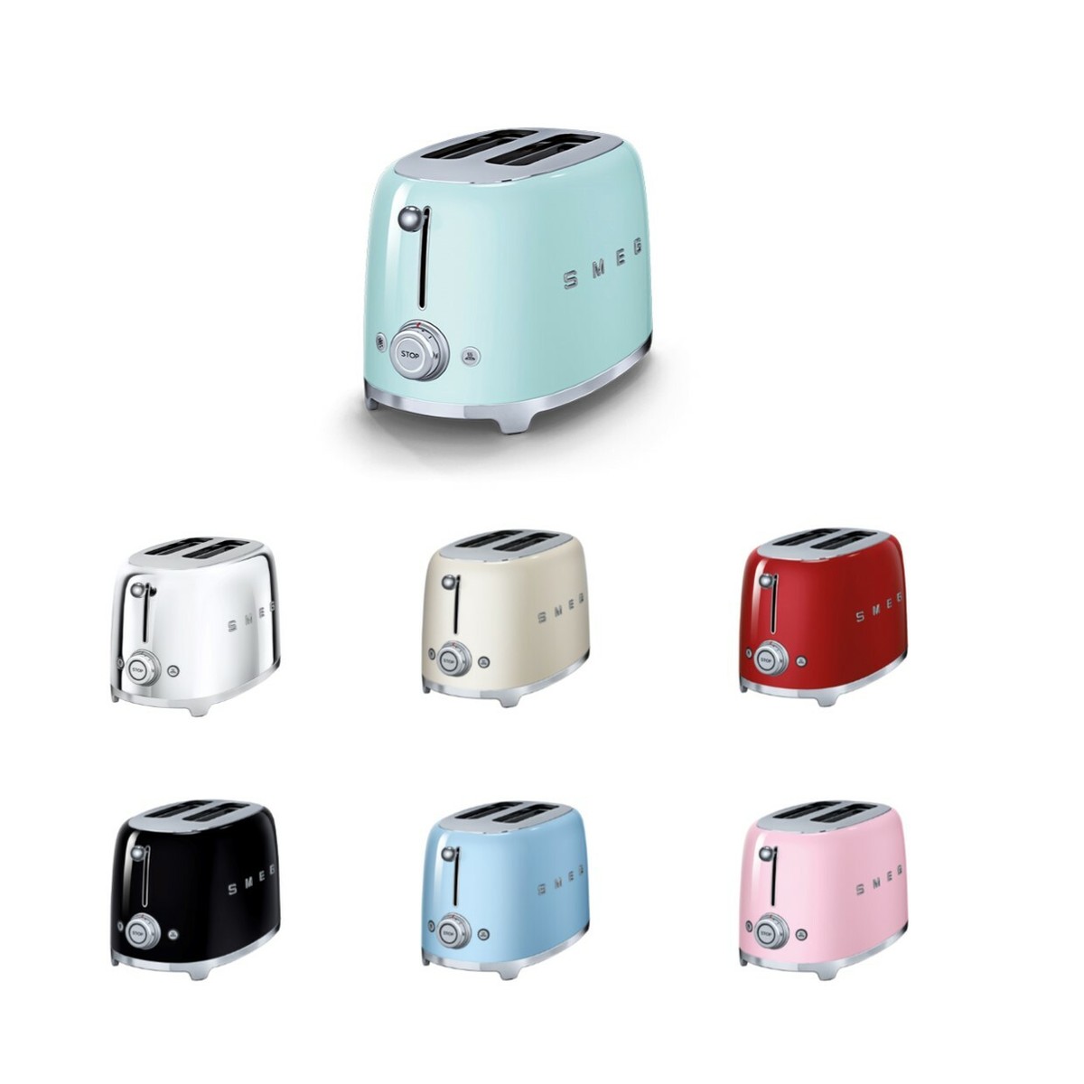 Smeg TSF01 Two Slot, Two Slice Toaster, Choice Of Colour, Used,  Dented/Scratched