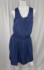Gap Sleeveless Smocked Waist Dress Size M Comet Blue Sleeveless