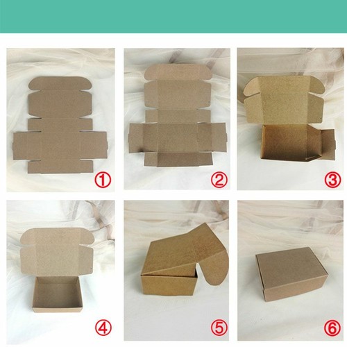Wedding Event Handmade Kraft Paper Box Cardboard Package Wrapping Candy Storage - Picture 2 of 12