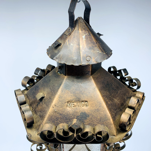 Vintage pair Gothic Spanish Revival Hanging Light Fixtures Lanterns. - Picture 8 of 23
