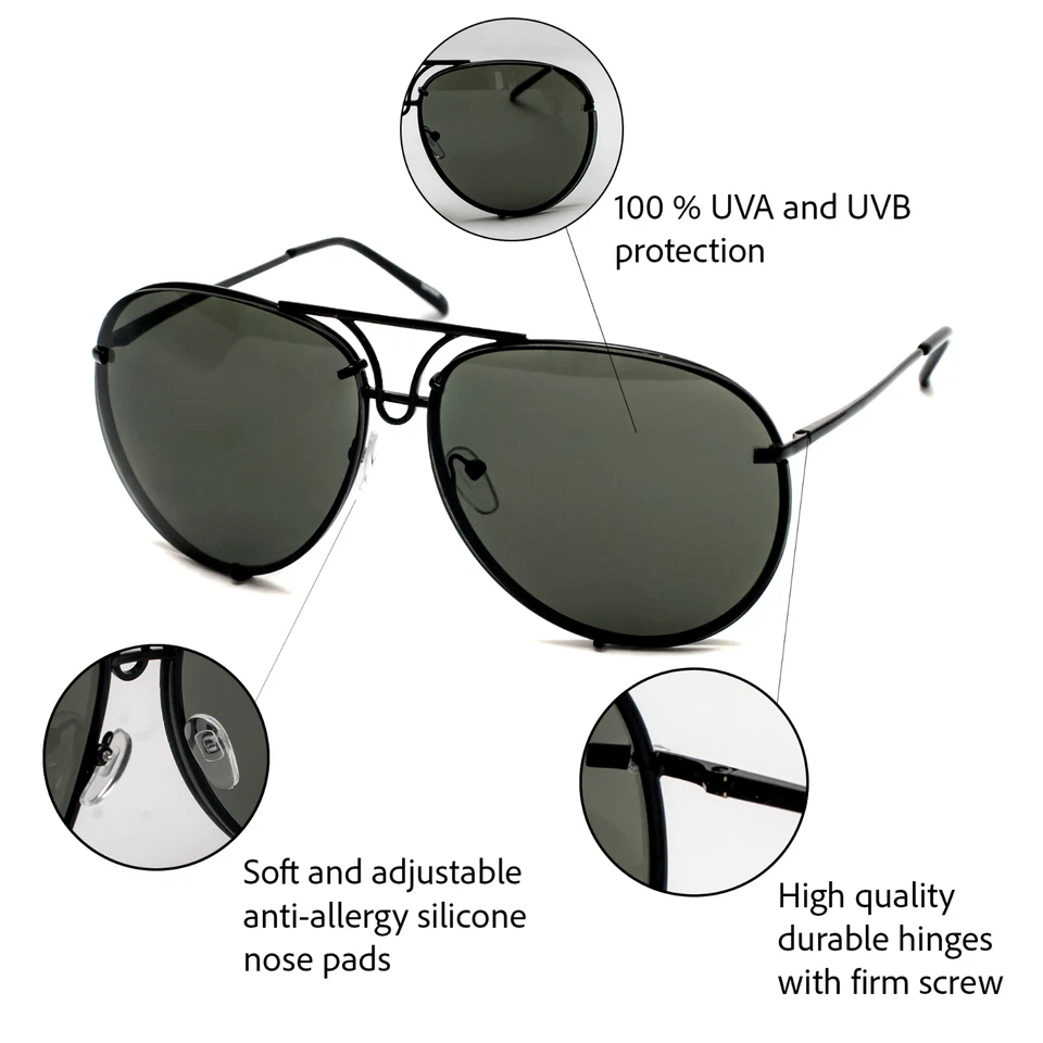 XL "Posche" DE GRAN TAMAÑO Mujeres Gafas de sol Shadz GAFAS TWIRL niñas 65 mm ESPEJO Foto 4 de 4