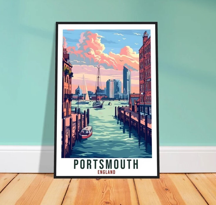 Portsmouth Travel Print Wall Art for Home Living Décor