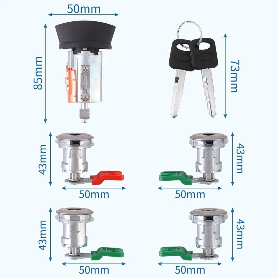 For Ford Econoline Van E150 E250 E350 Ignition & Door Lock Cylinder KEYED ALIKE Foto 3 de 4