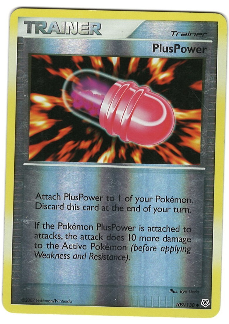 PlusPower 109/130 Pokemon Card Diamond & Pearl Uncommon Rev Holo Trainer NM