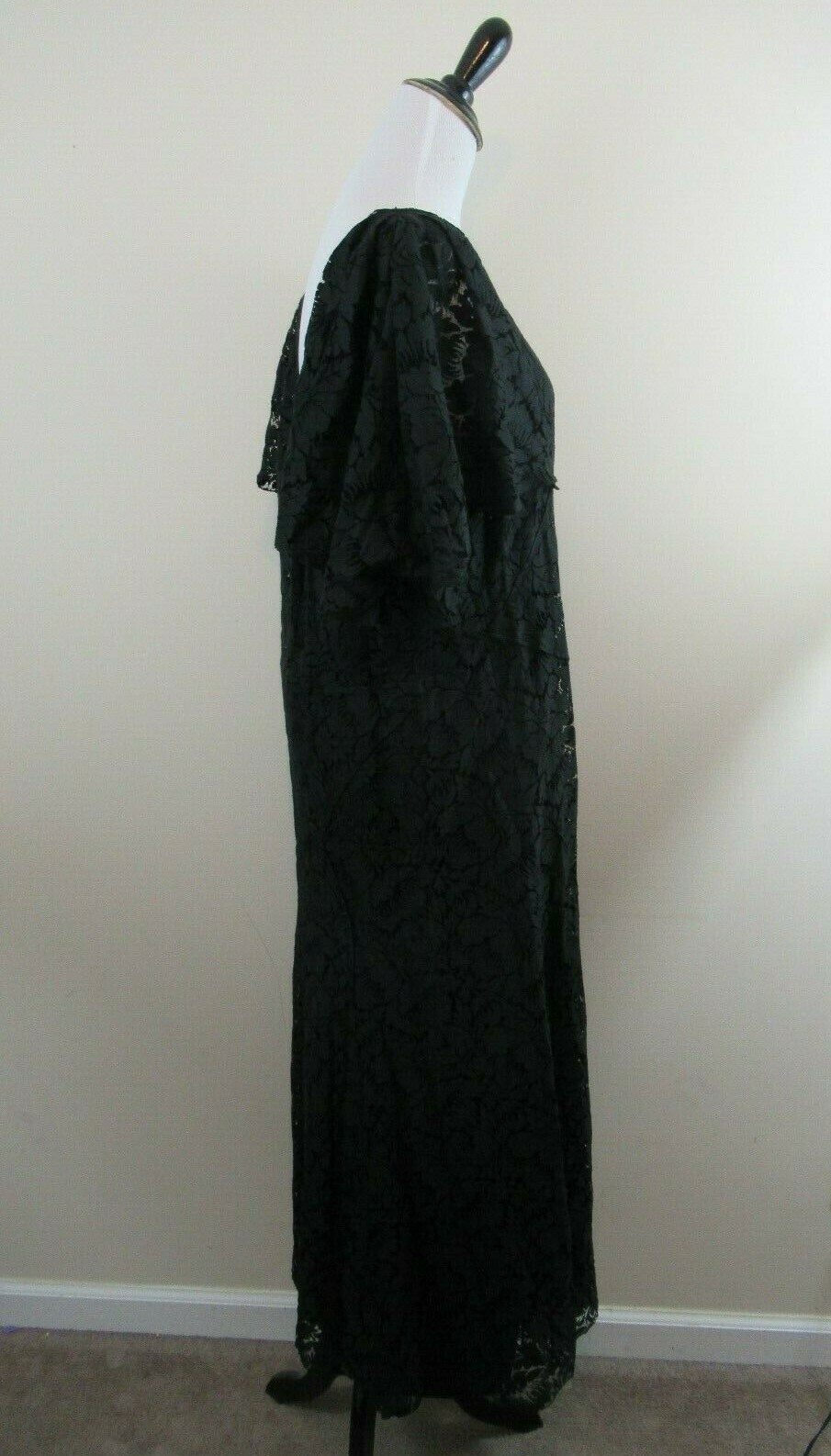 Antique Edwardian Flapper 1920s Black Lace Drop W… - image 4