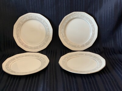 Narumi Fine Bone China Excelsior White Lace Embossed Salad Plates Set of Four (4