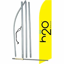 H2O Wireless Flag Flutter Feather Banner Swooper Advertising Bundle Kit COMPLETE