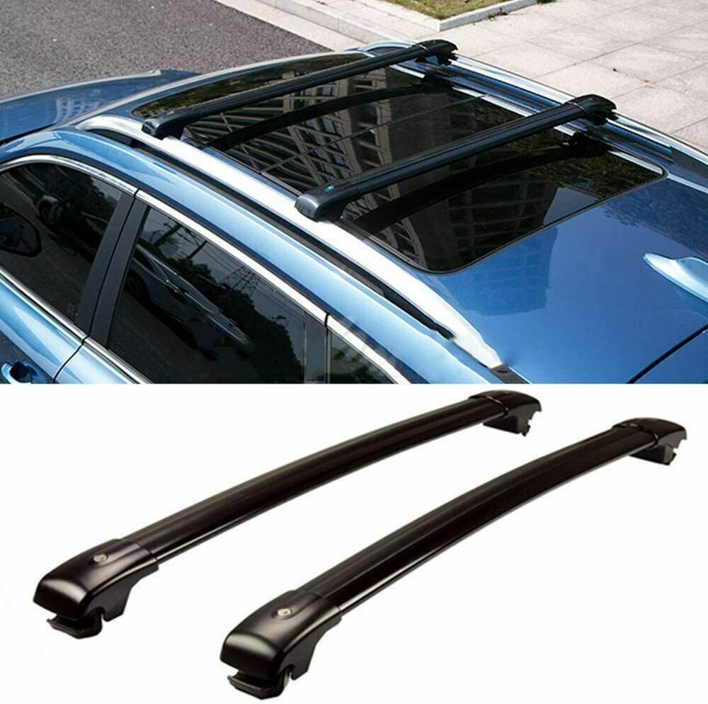 2Pcs Aluminum Roof Rail Rack Cross bar Crossbar Fit for Jeep Cherokee 2014-2019