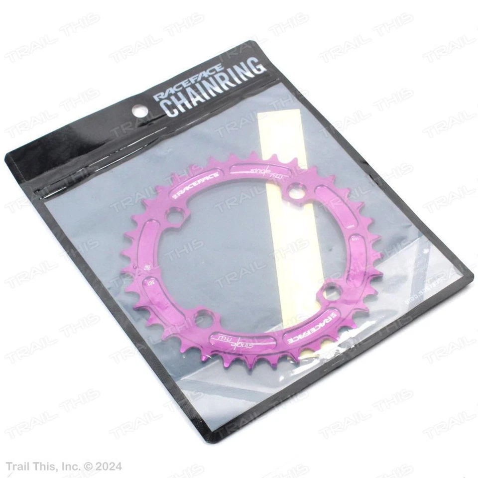 Plato individual RaceFace ancho estrecho 36T x 104 mm anillo 9/10/11 velocidades MTB púrpura Foto 3 de 4