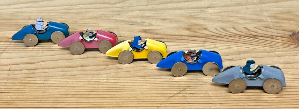 Schylling Speedway Auto Racer Tin Race Cars, Lot of 5