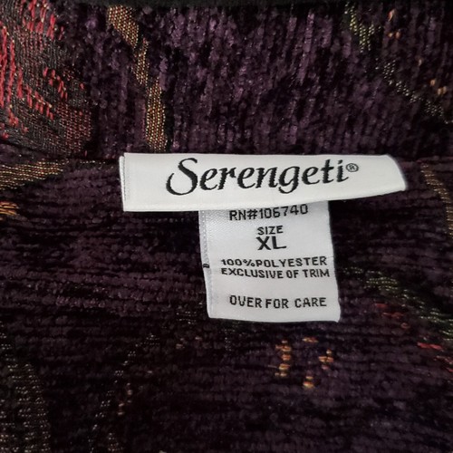 Serengeti Leaf Tapestry Jacquard Open Jacket XL Black Purple Red Naturecore - Picture 4 of 5