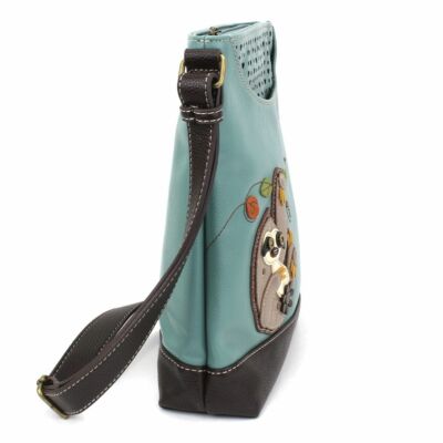 Chala Teal Green Sloth Sweet Messenger Crossbody Tote Bag  display picture 1