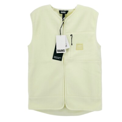 NWT RAINS Fleece Vest in STRAW Pale Yellow Women's Size XS