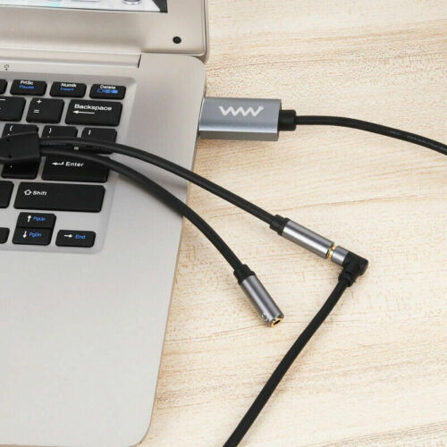 USB-A maschio a doppio 3,5 mm femmina audio + splitter microfono cavo scheda audio esterna - Foto 4 di 4