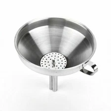 Kitchen Funnel Cooking Oil Food Funnel Metal Filter Disc Strainer Filtering Tool