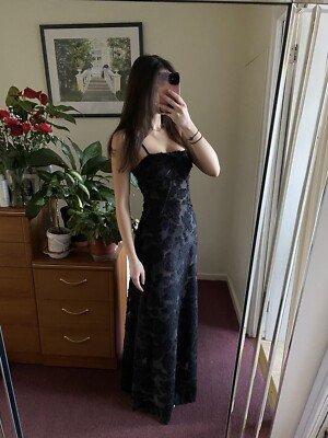 Seren Black Floral Lace Back Maxi Dress. Size S | eBay UK Seren Black Floral Lace Back Maxi Dress. Size S | eBay UK